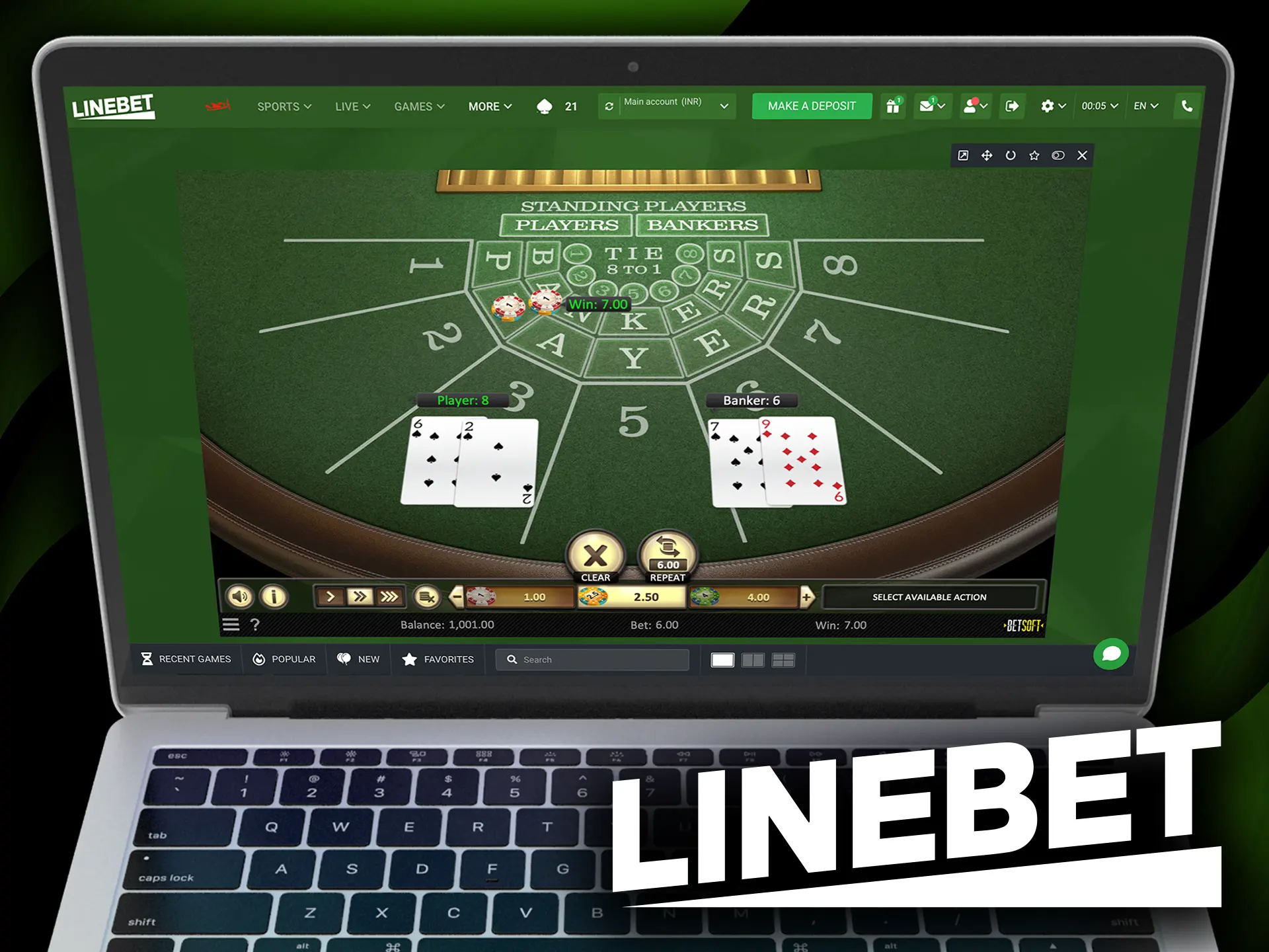 Play Thrilling Three-Card Baccarat Exclusively at Linebet.