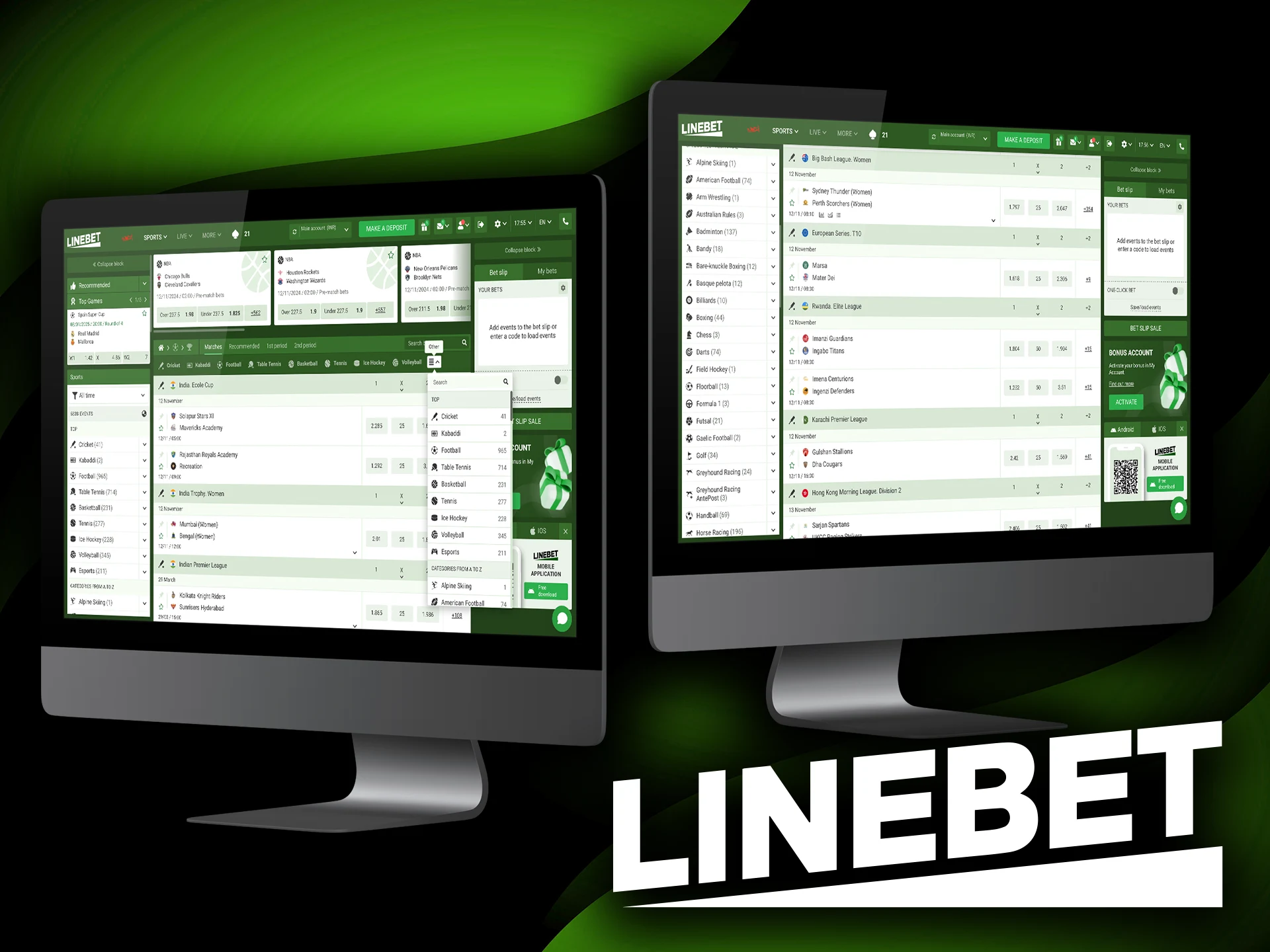 Explore the variety of betting options at Linebet.